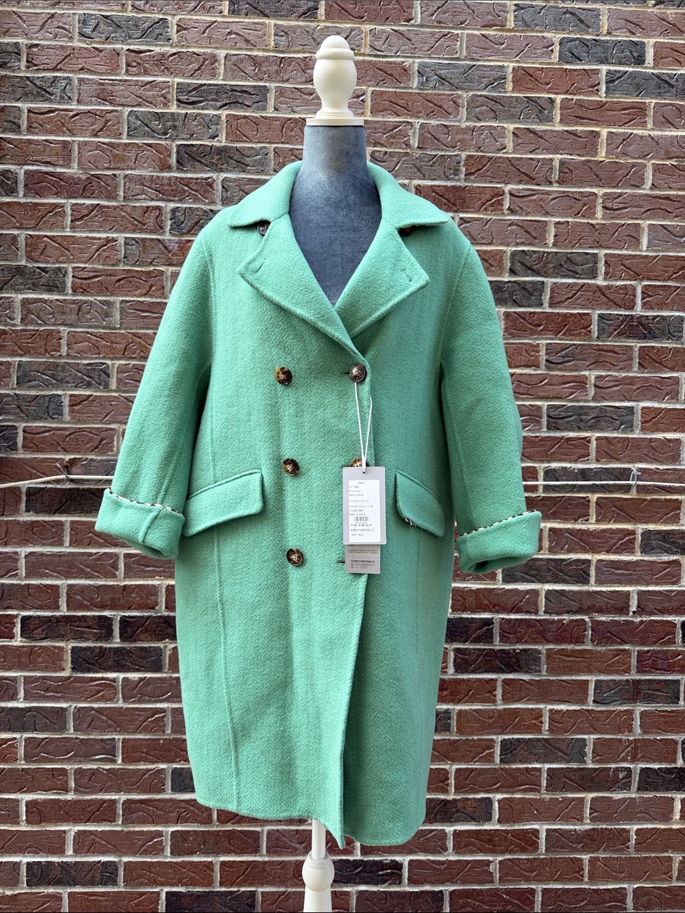 ‼️NEW Asian Sea Green Wool Blended Coat